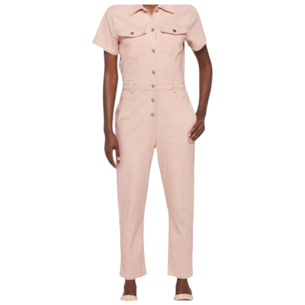 Heatherly Piper Coverall Crop Jumpsuit Putty Short Sleeve NEW Size Small